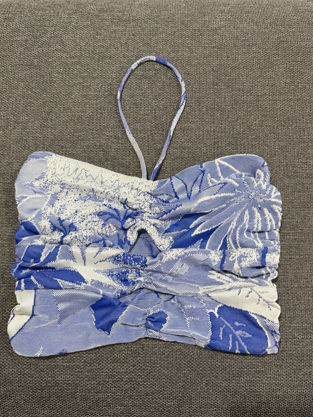 Zara Blue and White Floral Crop Top